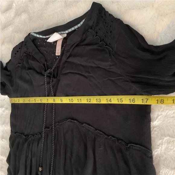 Knox Rose Black Boho High/Low Hem Top Size S - Picture 8 of 12